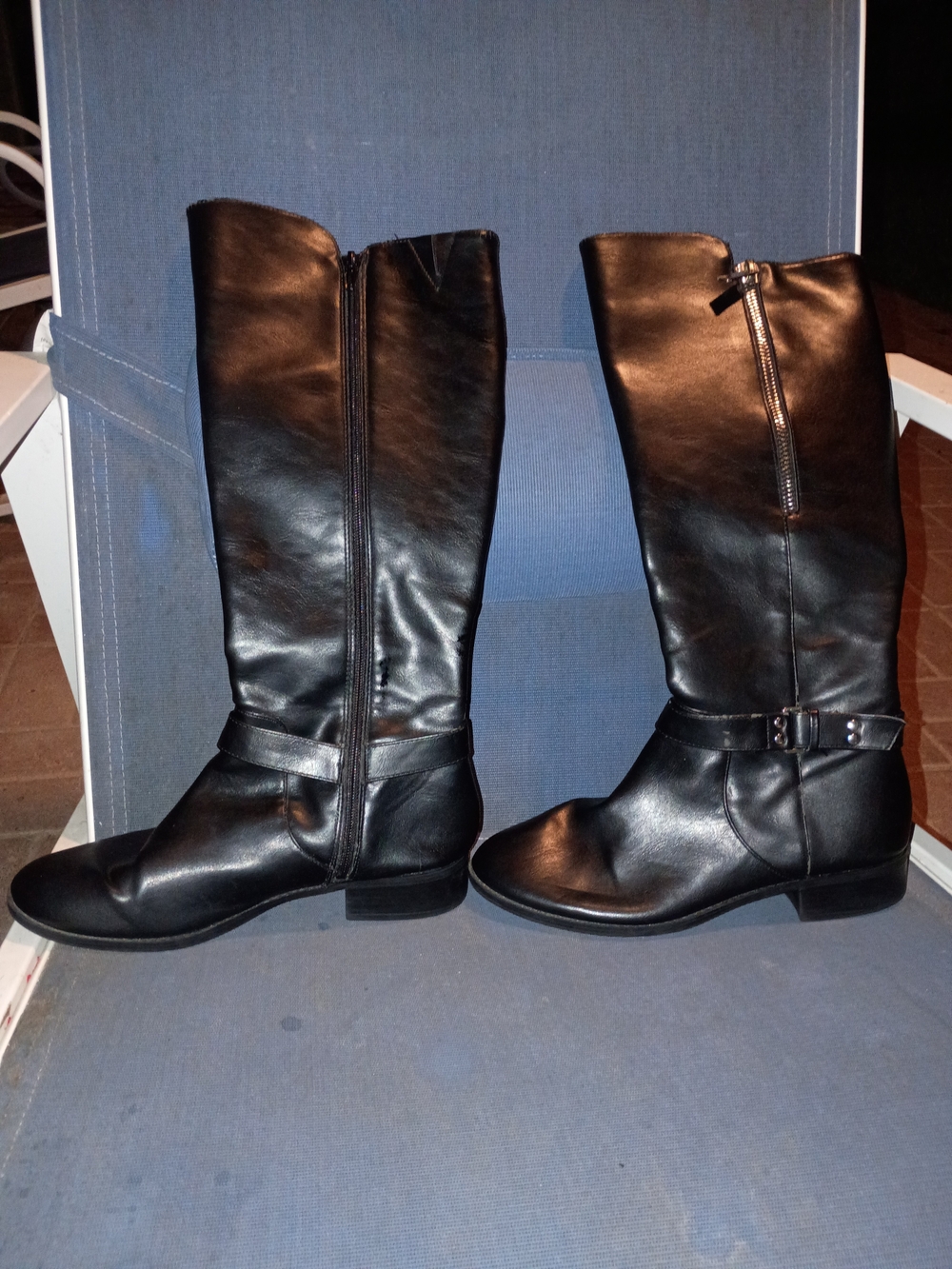 Style & Co. Black Tall Riding Boots with Buckle Strap